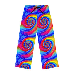 Swirl - Women's Pajama Pants (AOP) (BRIGHT COLORFUL Swirl) Rainbow colors