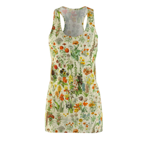 Adolphe Millot - Women's Cut & Sew Racerback Dress (AOP) (FLEURS)