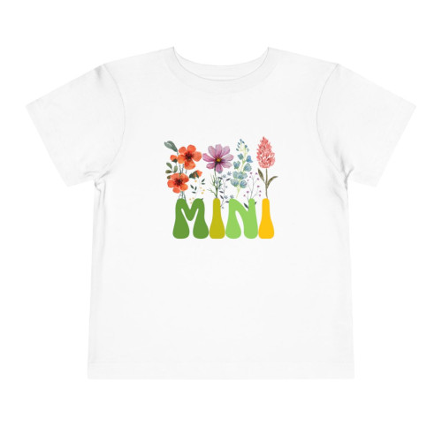 Mom Matching - Toddler Short Sleeve Tee (MINI FLOWERS ABOVE)