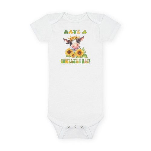 Cow - Baby Short Sleeve Onesie® (HAVE a COWTASTIC DAY)