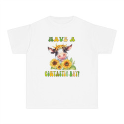 Cow - Youth Midweight Tee (HAVE a COWTASTIC DAY)